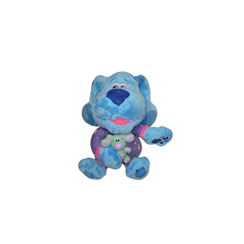 Nickelodeon Blue Plush Dog with Purple Outfit and Green Buddy